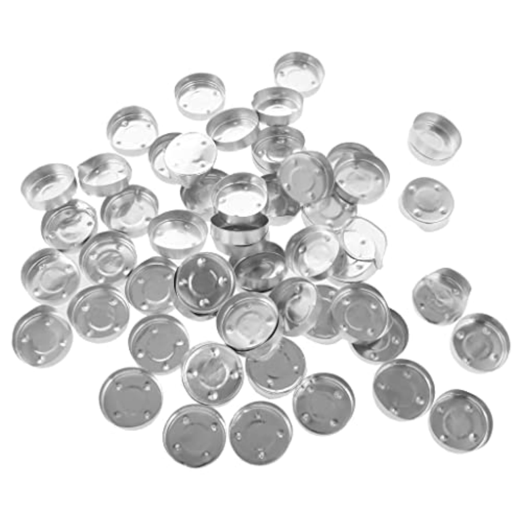 100 Pieces Aluminium Tea Light Empty Case Containers for Tealight Candles Making