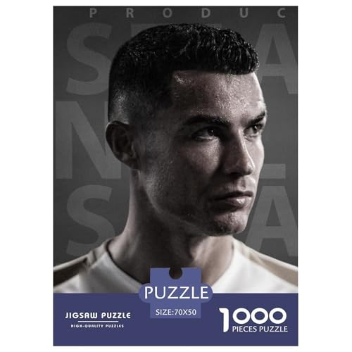 Football Puzzle 3D 1000 Piezas para Adultos Y Niños - Cristiano Ronaldo Rompecabezas De Madera Difícil, Juego Familiar Educativo, Decoración Y Regalo Original 70x50cm/1000pcs