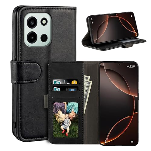 UOGNADGD ���U�[�t���b�v�J�o�[ OnePlus Nord 6 5G CPH2795 �Ƃ̌݊������� �J�[�h�X���b�g�t���E�H���b�g�P�[�X�A�}�O�l�b�g�N���[�W���[�A�L�b�N�X�^���h�ARFID�ϏՌ��t�H���I (�u���b�N)