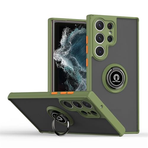 Coque Note 20 Ultra antichoc verte LVTFCO avec support magnétique pour téléphone Samsung