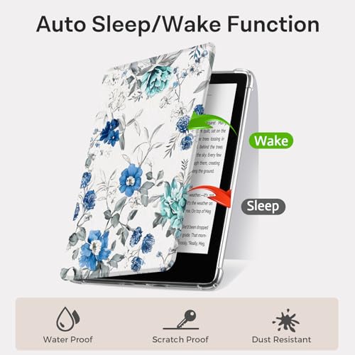 Image of CoBak Magnetic Case for 7 inch Kindle Paperwhite 12th Gen 2024 and Kindle Colorsoft - Compatible with iPhone MagSafe, for Samsung /Belkin /Anker Wireless Charging Pads, Clear Back Cover, Auto Sleep Wake