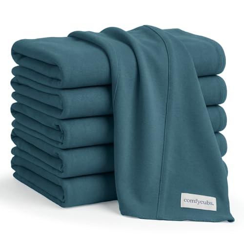 Image of Comfy Cubs Baby Burp Cloths Set (Pack of 6) - Large, 6-Layer, Ultra Absorbent 100% Cotton for Infant Spit-Up, Drool, and Messes - Soft, Gentle, Thoughtful New Born Baby Gifts, Neptune