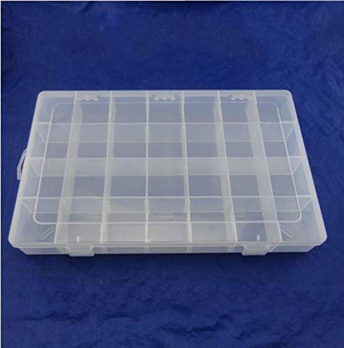 ZHONGJIUYUAN 1 unidad de 28 compartimentos de plástico caja de pastillas, organizador de joyas, caja de almacenamiento de dulces, caja de medicina, contenedor de almacenamiento (34,5 x 21,3 x 4,7 cm) Cover