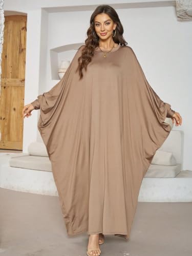 Image of Boedaty Women Soft Muslim Prayer Dress Abaya Islamic Ramadan Full of Elasticity Garment Dubai Robe