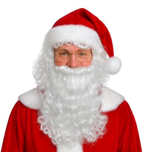 Weihnachtsmannbart 13 Weihnachtsmannbart Nikolausbart Bart Weißer Bart Nikolaus Perücke...