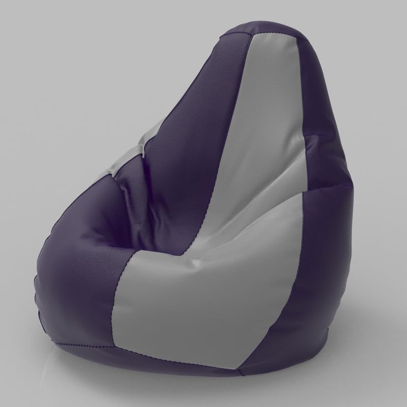 Image of Biggie Bean Bag with Beans Filled 6XL- Official: Lazy Sacks Bean Bags - Max User Height : 6-6.5 Ft. - Weight : 99-110 Kgs Model: Indigo Light Grey