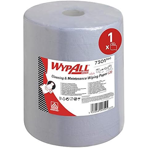 WypAll L20 Cleaning and Maintenance Wiping Paper 7301 - Extra Wide - 1 Blue Wiper Roll x 500 Paper Wipers (500 total) Cover