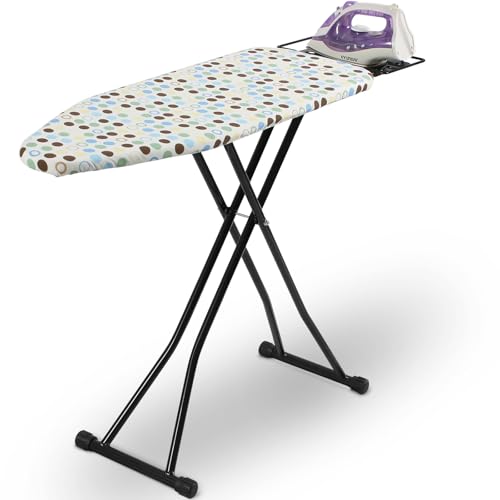 SUNDOY Tabla de planchar premium para estación de planchado al vapor, extra ancha 31 x 111 cm, altura ajustable 62-81 cm, acolchado de 3 capas, embalaje ecológico, tabla de planchar estable para el