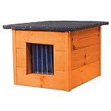Katzenhaus Outdoor Hütte Höhle draußen Winterfest isoliert aus Holz 57x47x48 cm (Tik #E08960)