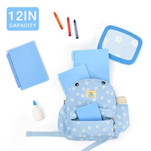 Image of STEAMEDBUN Corduroy Toddler Backpack for Girls 2-4: Kids backpack for Boys Girls - 12 inch Preschool Kindergarten Backpacks - Floral