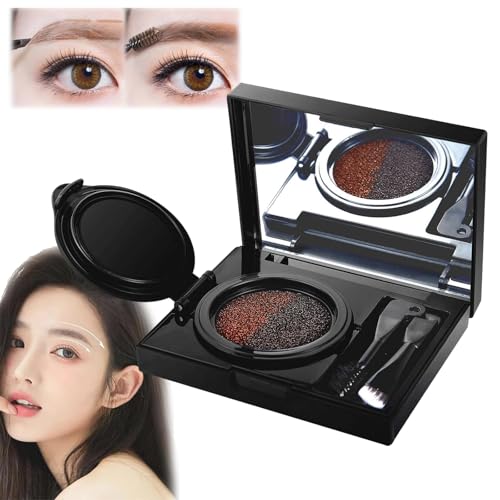 Cejas estampadas y delineador de ojos, set de plantillas de cejas para mujer, rímel para cejas con pincel, polvos para cejas impermeables 2 en 1 y delineador de ojos
