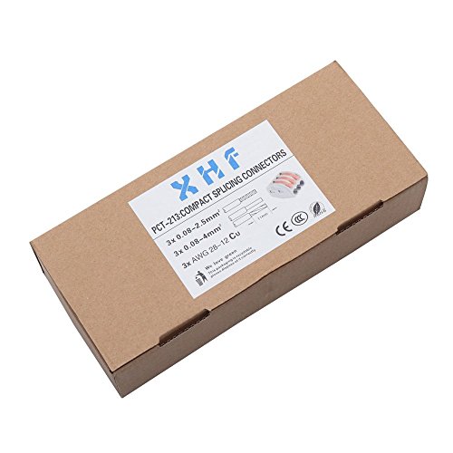 Image of 100 Pcs Lever Connectors Nuts 3 Conductor Combination Compact Wire Connectors Fast Connection Terminal 28-12 AWG Suitable for Multiple Types (Pack of 2)