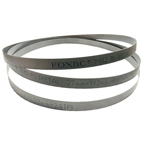 FOXBC 27 Inch Bandsaw Blades 24 TPI for DeWalt DCS377, Milwaukee Portable Band Saw Blade, 27″ x 1/2″ x .020″ 24 TPI - 3 Pack 1 FOXBC 27 Inch Bandsaw Blades 24 TPI for DeWalt DCS377, Milwaukee Portable Band Saw Blade, 27″ x 1/2″ x .020″ 24 TPI - 3 Pack