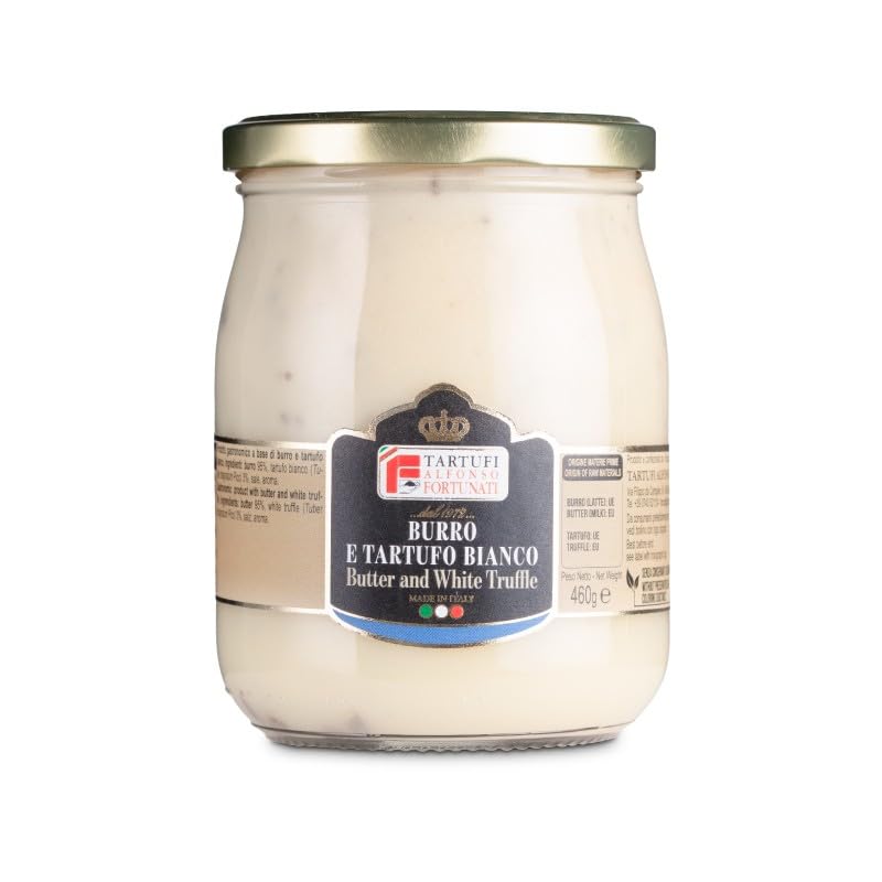 Mantequilla con trufa blanca en frasco esterilizado de 460 gramos