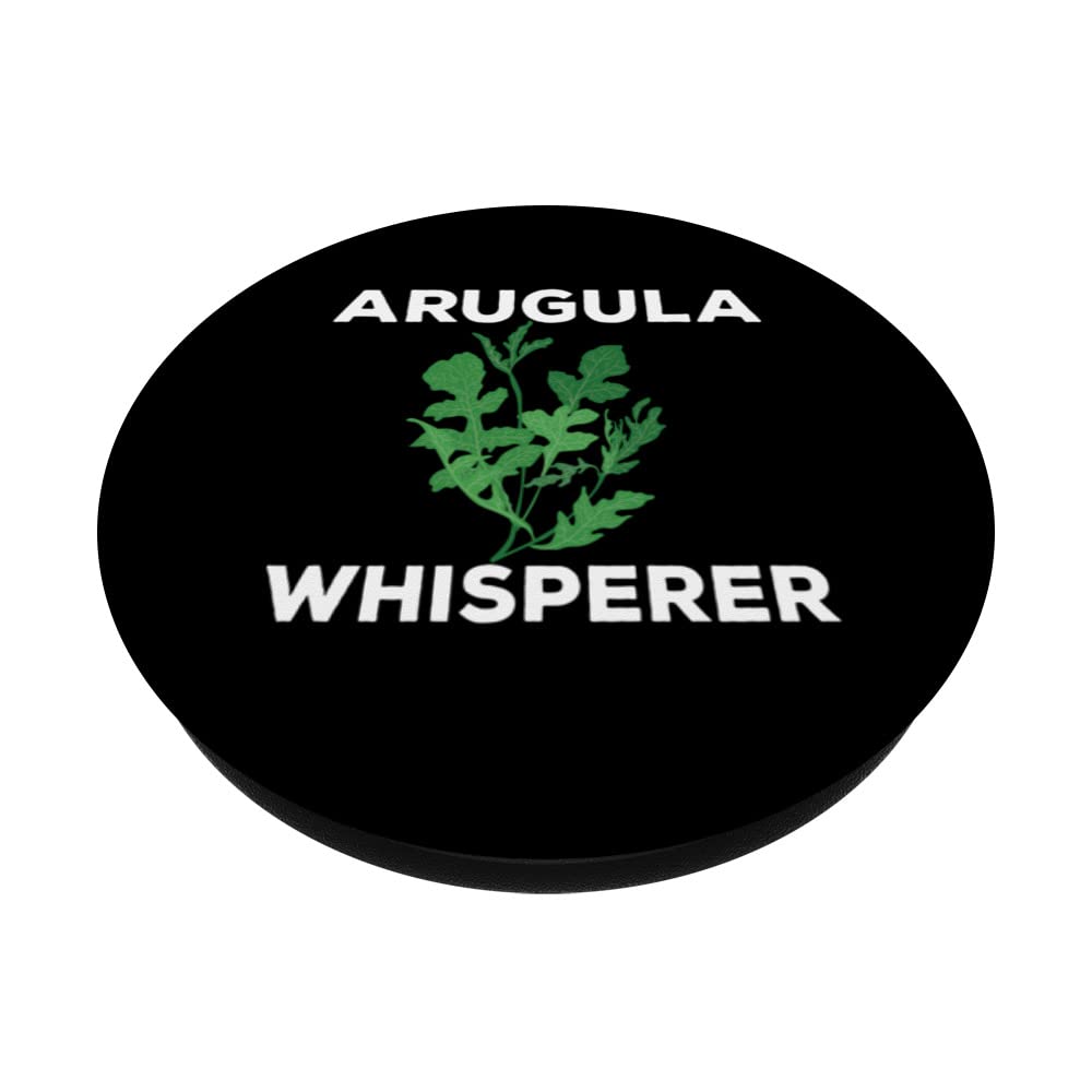 Funny Arugula Whisperer Apparel Garden Rocket PopSockets Swappable PopGrip, Black - Image 2