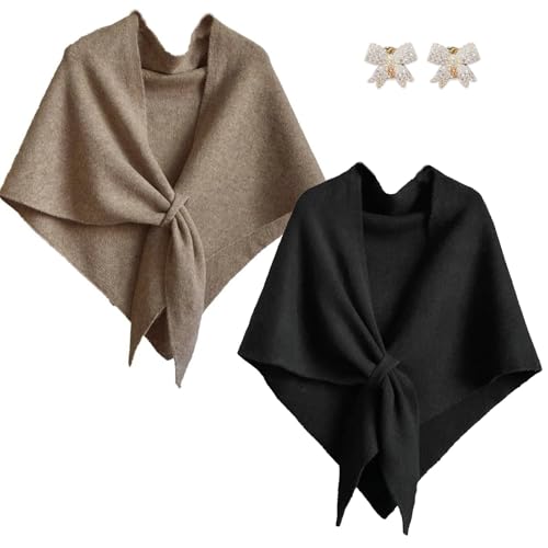 Womens Solid Color Shawl Scarf with Loop, Casual Soft Comfortable Versatile Cape for Daily Wear All Seasons