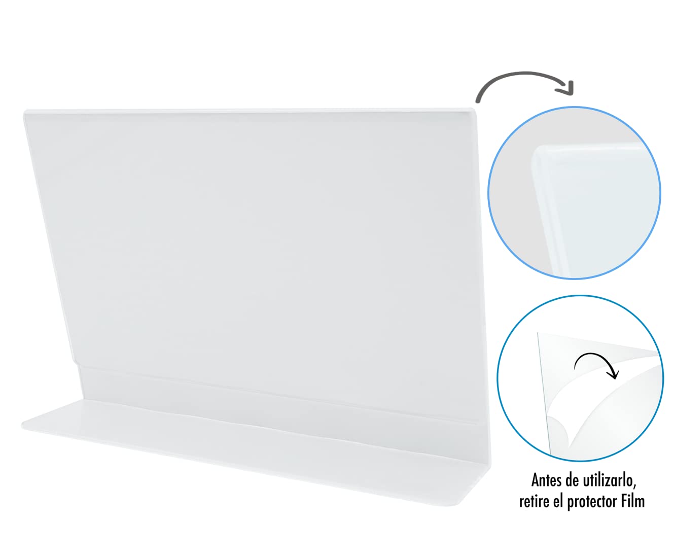 Chely Intermarket Porta Cartel Metacrilato A4 MOD-3703 Horizontal Pack de 10 Transparente Soporte de Mesa para Menús Tarifas Precios Promociones Eventos Ferias y Restaurantes