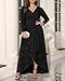 Pinup Fashion Plus Size Long Sleeves Formal Gowns and Evening Dress Black Fall Wedding Guest Gala Prom Glitter Elegant Dress with Slit