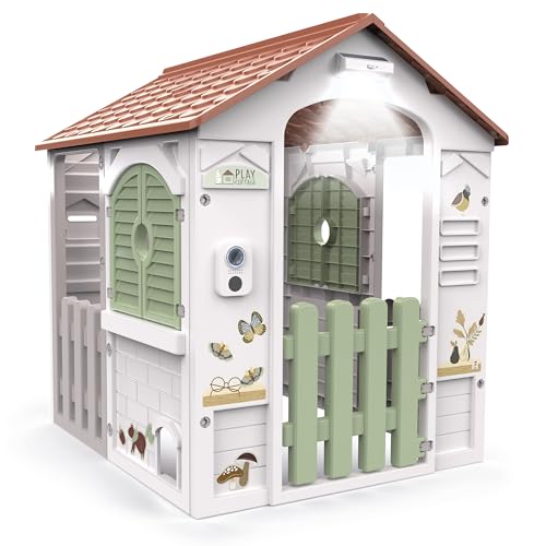 Chicos - Play Cottage | Robustes In- und Outdoor Kinder-Spielhaus mit Licht, Sound, aufklappbaren Fenstern & Katzenklappe | Ab 2 Jahren (89608)