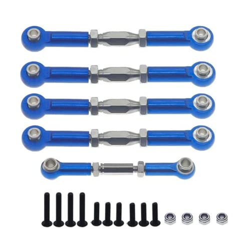 Alloy Rc Turnbuckle Steering Linkage For 1/10 Redcat Blackout Xte Xbe Sc Racing Rc Car Upgrade Parts 5 Pcs/Set(Navy Blue) #TOP1
