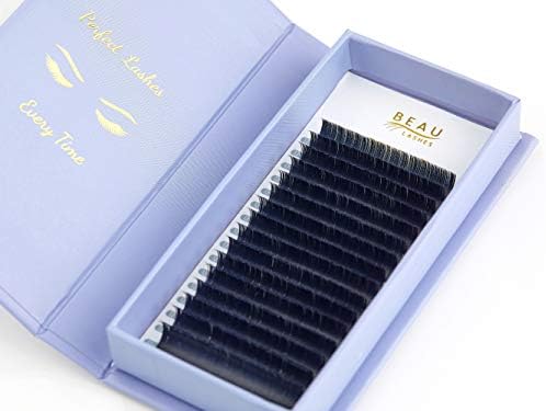 Ellipse Flat Individual Eyelash Extensions 0.15mm B Curl Mixed Tray 7mm-14mm - Semi Permanent Professional Classic Faux Mink Lash Extensions - Single Individual Eyelashes For Salon Supplies