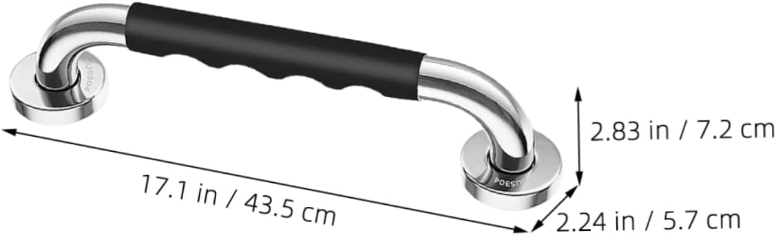 2pcs 43.5cm Stainless Steel Grab Bars Anti-Slip Bathroom Safety Handrails for Elderly and Children Shower and Toilet Use Sturdy Support Bars