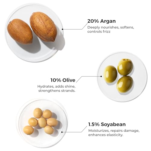 Image of Brillare 20% Argan Oil for Dry, Frizzy Hair with 10% Olive Oil for Intense Hydration, Frizz Control, Smooth, & Manageable Hair (Pack of 2)