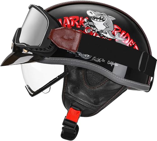 Casco de protección para motocicleta estilo vintage ideal para rutas urbanas en verano XXL