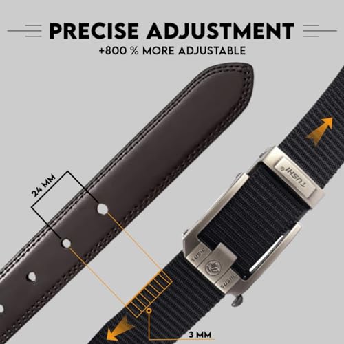 Image of TUSHI Ratchet Golf Casual Belt for Men, Nylon Web Tactical Work Belt with Automatic Slide Buckle