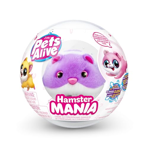 Pets Alive 9543D Hamstermania (Purple) By Zuru Hamster, Electronic Pet, 20+ Sounds Interactive, Hamster Ball Toy thumb #5