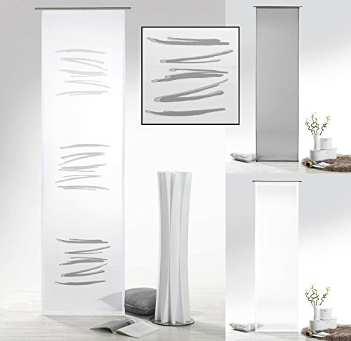 fashion and joy Panneau japonais avec dégradé de couleur gris anthracite abstrait avec Accessoire (H x l) 245 x 60 cm, Rideau coulissant semi-transparent...