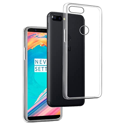 REY Funda Carcasa Gel Transparente para ONEPLUS 5T / One Plus 5 T, Ultra Fina 0,33mm, Silicona TPU de Alta Resistencia y Flexibilidad