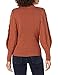 Cable Stitch Women's Cable Sleeve Ribbed Sweater - Mock Neck Long Blouson Lantern Sleeve Pullover Top (Small, Nutmeg)