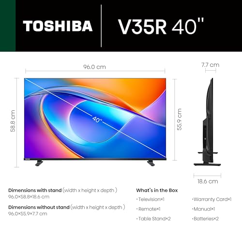Image of Toshiba 100 cm (40 Inches) HD Ready Smart LED TV | Dolby Audio & DTS Virtual:X | Game Mode | REGZA Engine | VIDAA OS | 40V35RP (Black)