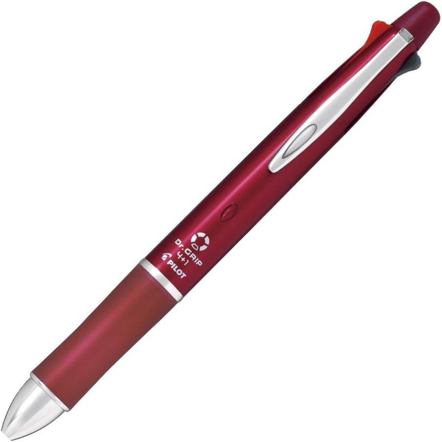 Pilot ドクターグリップ4+1 0.7mm4色ボールペン+0.5mmシャープペン ボルドー軸 本体サイズ:148x14.1mm/スライドレバー式/26.3g