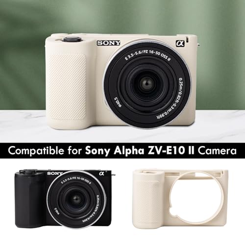 Funda de silicona suave para cámara Sony ZV-E10 II color blanco miniatura 3