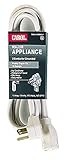 Carol Major Appliance Extension Cord, 14 AWG, 3-Conductor Grounded, 6', Beige Jacket, 125 Volts, 15...