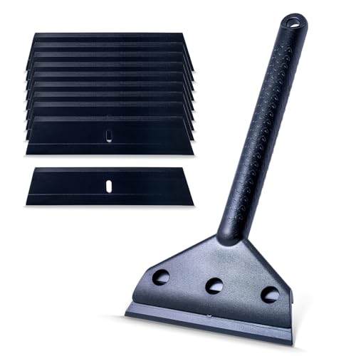 FOSHIO Long Handle Plastic Razor Blade Scraper - 10PCS Plastic