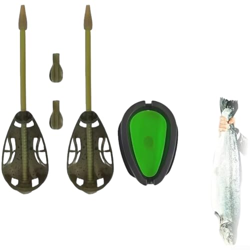 Système de poids intégré pour pêche à la carpe avec mangeoire en alliage de zinc 30 g, 40 g, 50 g, 60 g pour un positionnement stable immergé (A)