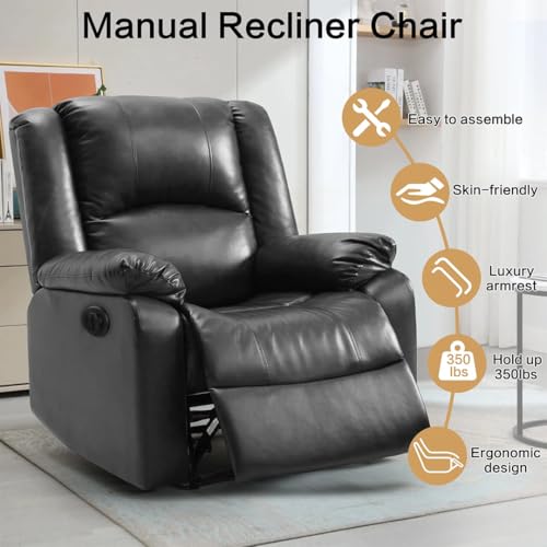 Image of Seventh Heaven Phoenix 1 Seater Motorised Recliner | Single Sofa Chair for Living Room Comfort | Ergonomic Design (Leatherette - Black)