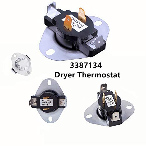 279838 Dryer Heating Element For Whirlpool Kenmore Roper Dryer Heating Element Parts 3977393&3977767&3392519&3387134 3387134, 3977767 Dryer Thermostat Replacement Kit 3977393,3392519 (2 Pcs) #TOP4