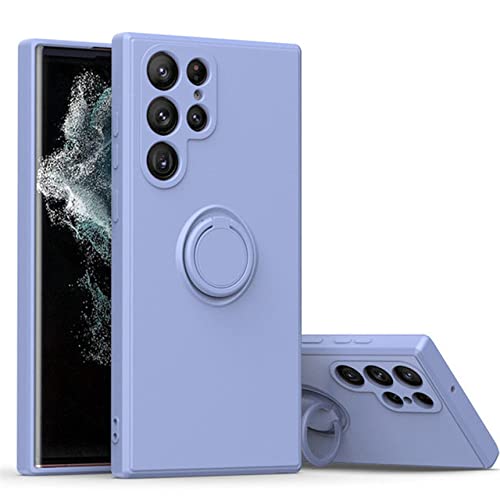 Coque silicone liquide Samsung S9 Plus gris mat à anneau magnétique