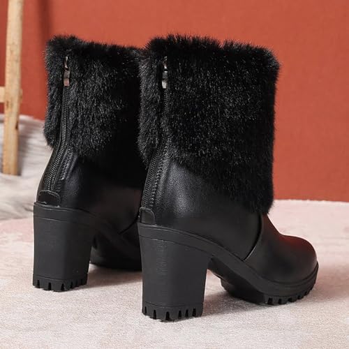 Bottes d'hiver chaudes avec doublure peluche confort - 7