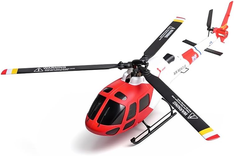 WL AS350 RC Helicopter, 2.4G 4CH 3-Blade Flybarless Realistic AS350 RC Helicopter with Altitude Hold, Optical Flow Positioning, One-Key Take Off&Landing (RTF Version/2 Batteries)