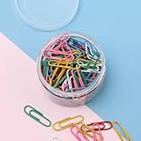 1. Especificaciones: caja redonda 160 clips de papel, caja cuadrada 100 clips de papel, un clip de papel es de 1,2 pulgadas de largo, 6 diferentes clips de papel de color rojo, amarillo, verde, blanco, rosa y azul, fácil de distinguir documento diferente.