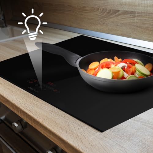 Cecotec Piastra A Induzione 3 Fuochi Bolero Squad I 3001. Potenza Massima 7200 W In 9 Livelli, Indicatore Di Luce, Diametro Massimo 290 Mm, Booster, Rilevatore Di Padelle, Timer - 12