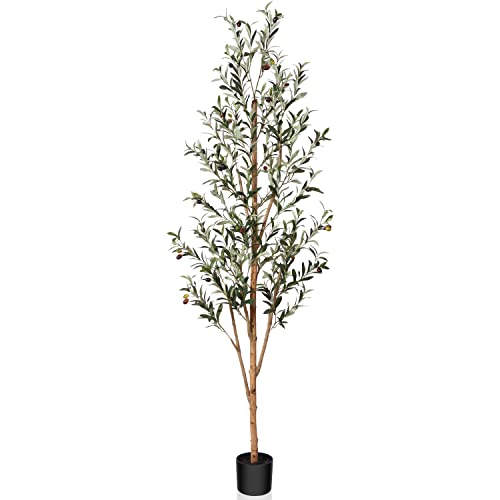 Kazeila Olivenbaum Künstlich 180cm Kunstpflanze Groß Künstliche Pflanzen Fake plastikpflanzen im Topf für Home Decor Zimmerdeko Schlafzimmer Dekoration Cover