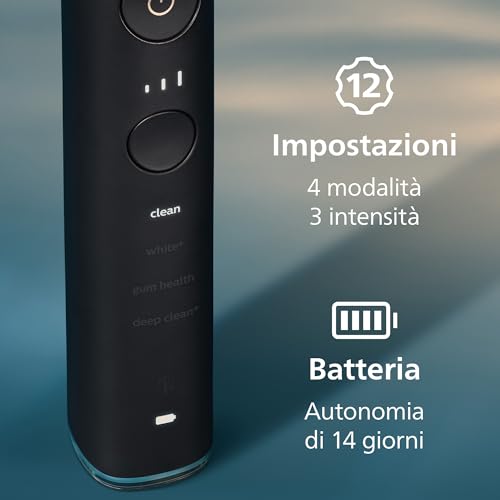 Philips DiamondClean Smart 9400 Sonicare Spazzolino Elettrico Sonico Nero con App, con custodia da viaggio HX9917/89 - 8