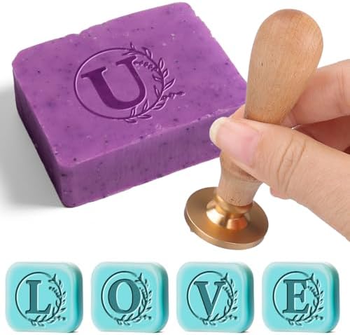 Personalized Soap Stamp for Homemade Soap,Letter U Custom Initial Soap Stamp,Multi Functional Soap Making Kit Supplies,Personalized Gift for Soap Crafter