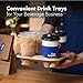 FMP Brands 4 Cup Disposable Drink Carrier Trays, 45 Pack Compostable Pulp Fiber Cup Holder for 8-32 oz Cup, Durable to Go Coffee Cup Holders for Delivery Service, Uber Eats